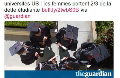 The Guardian (21/6/17) : Le coût caché de la parité dans les universités US : les femmes portent 2/3 de la dette étudiante