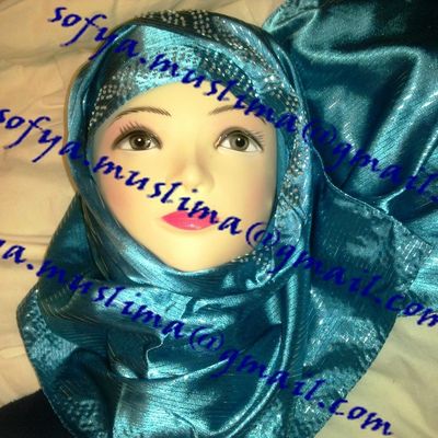 HIJAB DE FETE STRASS SATINE 1M70x80cm