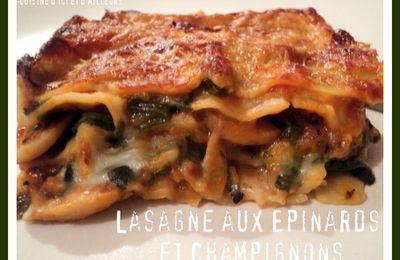 Lasagne aux Epinards et Champignons