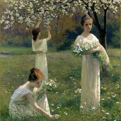 Le printemps et les femmes par les peintres -  Leopold Franz Kowalski (1856-1931)