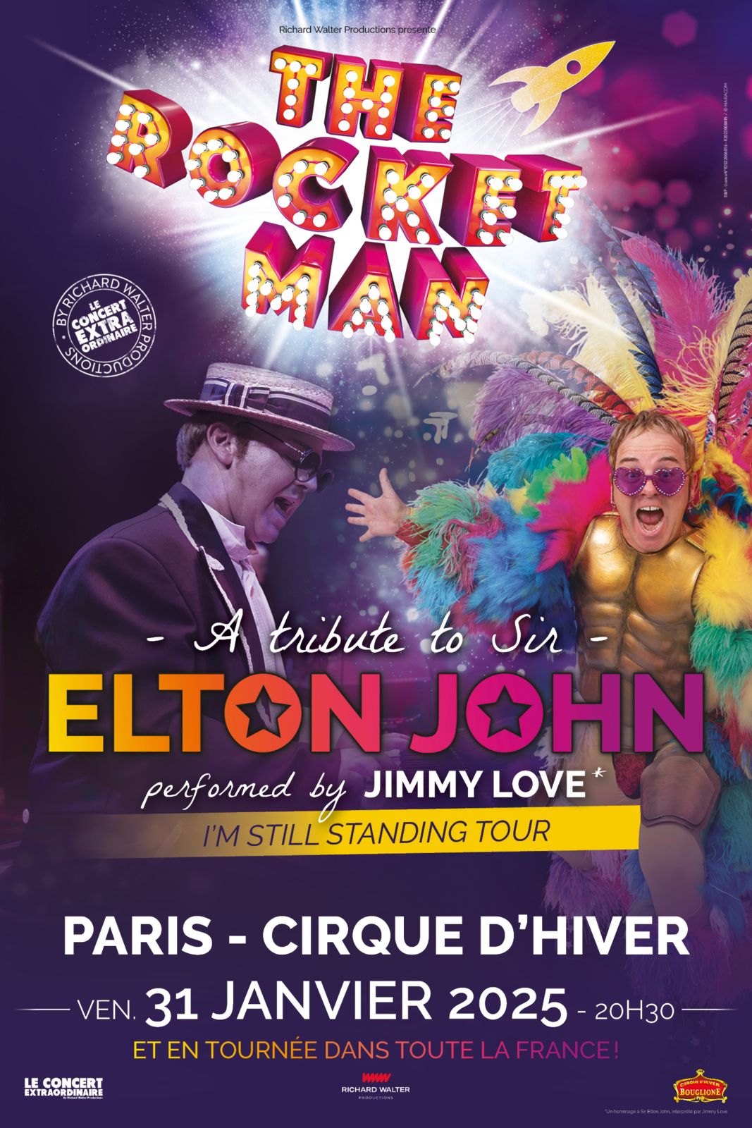 Rocket Man, spectacle tribute Elton John arrive Paris janvier 2025, réserve