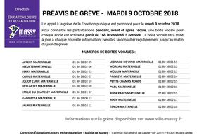 Préavis de grève le 9 octobre 2018