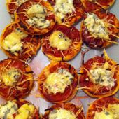 Mini-pizzas apéritives à la fourme d'Ambert - La cuisine de Fanie