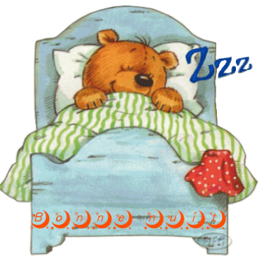 Bonne Nuit - Ourson - Lit - Ronflements - Gif animé - Gratuit