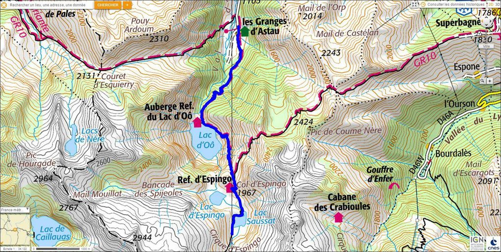 Granges d'Astau au lac Saussat, par le lac d'Oo et d'Espingo (Haute-Garonne 31) AAA Rando