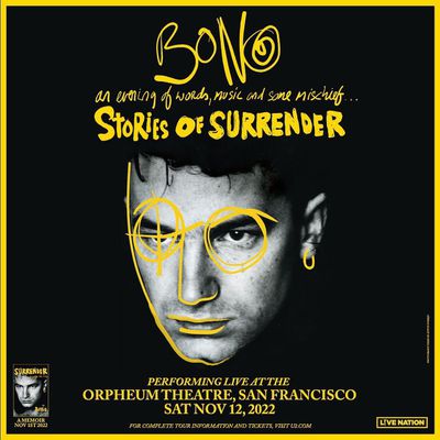 Bono #Stories of Surrender Tour # San Francisco #Orpheum Theatre#12/11/2022