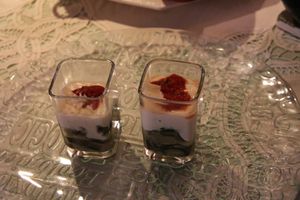 Verrines Caviar de Courgettes,crème de parmesan