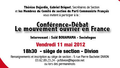 Vendredi militant : Conférence-débat "Le mouvement ouvrier en France"