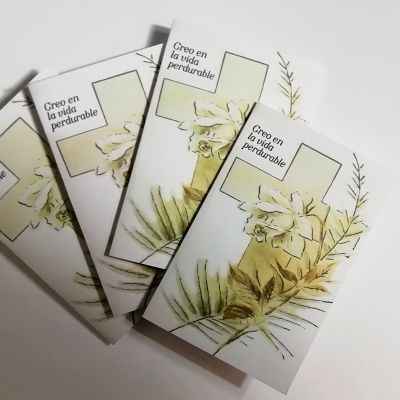 Cruz y Flores, Tarjetas de Condolencia, Formato Díptico 