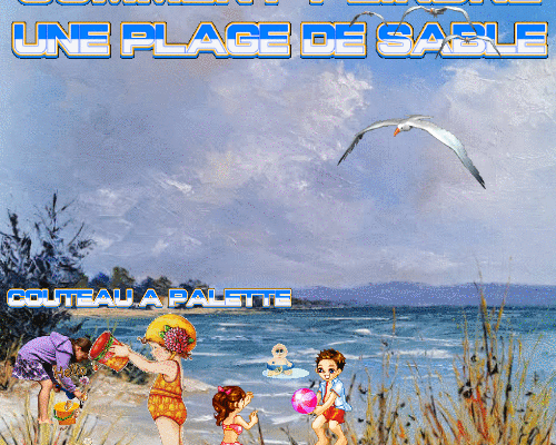 Dessin et peinture - vidéo 4034 : Comment peindre une plage de sable au bord de mer (peinture au couteau) 1/2 ? - huile ou acrylique.