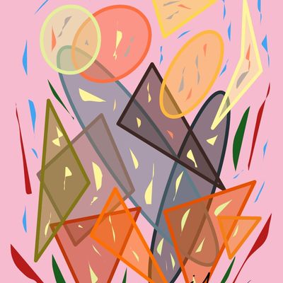 Rondeurs triangulaires,#artcontemporain #streetart #artvirtuel #isabellekrief #arttherapie #peinturesurordinateur #suddefrance #artnumerique#artabstrait