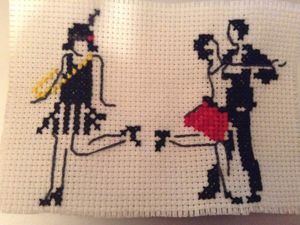 Les danseurs, la broderie du vendredi pour le livret.