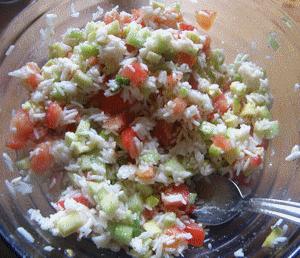 Salade de riz toute simple