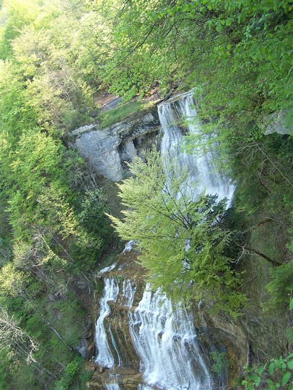 2 des fabuleuses cascades du herisson, situées dans le Jura (l'éventail et le grand saut)