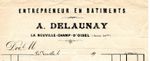 Facture Delaunay A. à La Neuville Chant d'Oisel en 1900