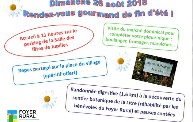 Rendez-vous gourmand de fin d'été dimanche 26 août avec le Foyer Rural : belle ambiance !