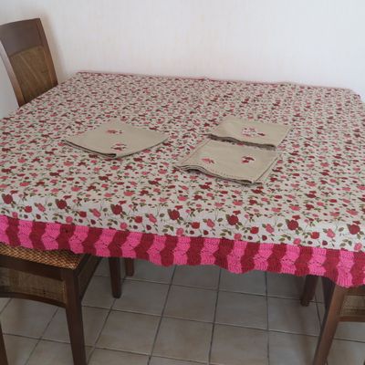 NAPPE lin motifs fleurs