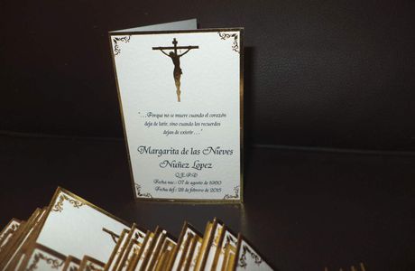 Diptico Folia Jesus 1 tarjetas Agradecimiento de Condolencia