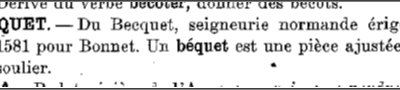 Origine du nom de famille BEQUET