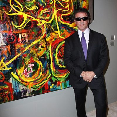 SYLVESTER STALLONE EXPOSE AU ART BASEL DE MIAMI BEACH.