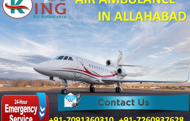 Now Book Smart Life Support ICU Care Air Ambulance Service in Allahabad by King