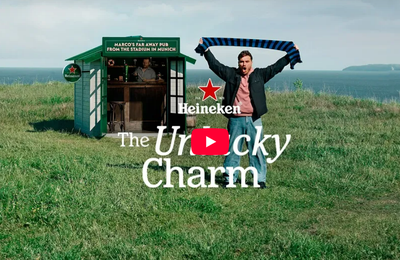 Pub de la semaine : Heineken,  Le porte-bonheur ... et c'est plutôt bien vu !