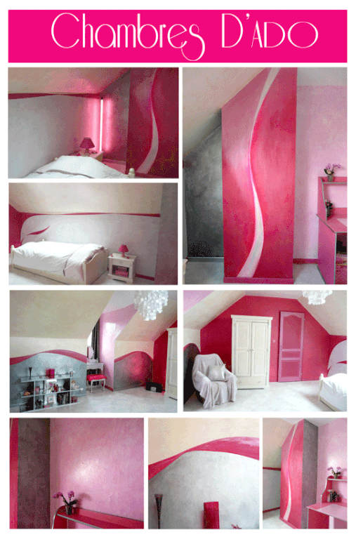 chambre rose et argenté