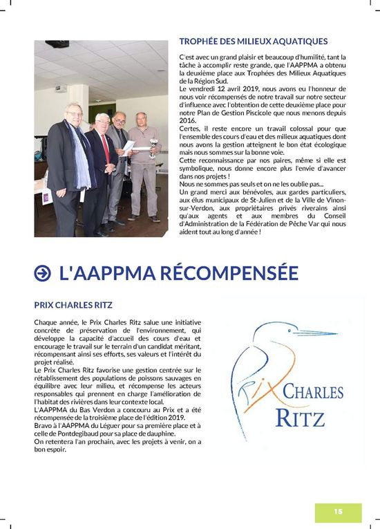 Bulletin annuel de l'AAPPMA du Bas Verdon