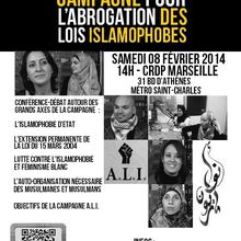Abrogation des lois islamophobes. Marseille le 8 février 2014
