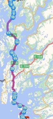 Dag 21 Haukeland -> Stavanger (207.7 km)