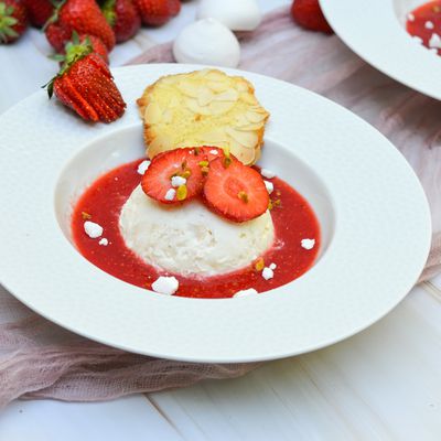Délice glacé aux fraises