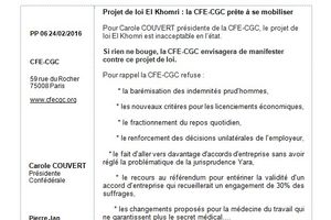 Position CFE CGC sur la loi El Khomri