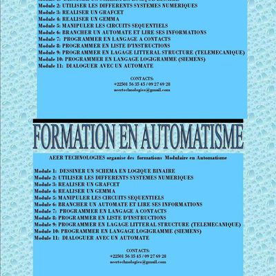 FORMATION MODULAIRE EN AUTOMATISME.