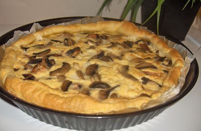 Tarte poulet champignons