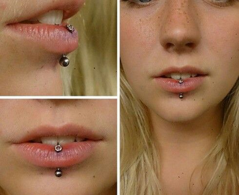 Piercing labret vertical