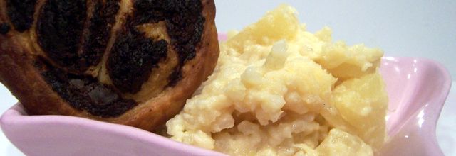 Riz au lait à l'ananas et palmiers choco-gingembre