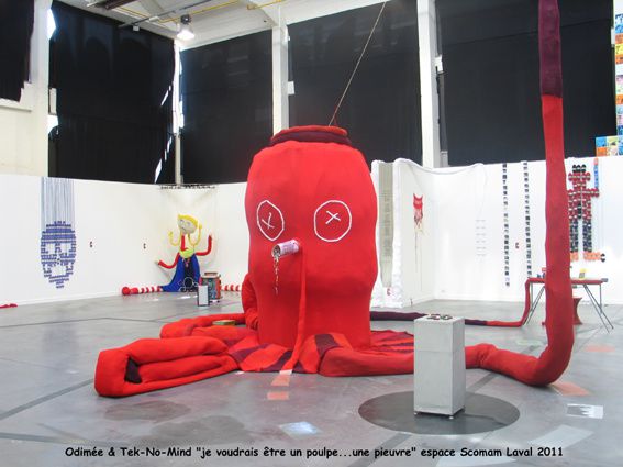 Vues générales de l'installation
"la pieuvre" exposition espace scomam laval