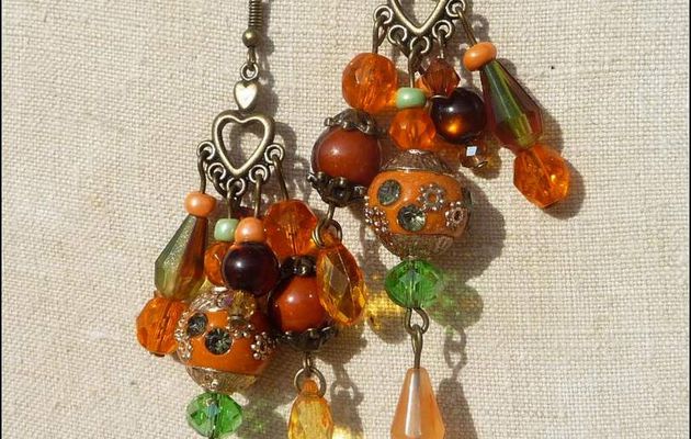 Boucles d'oreilles orange