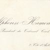 Carte de visite d'Alphonse Hamonno, Président du Tribunal Civil de Brest