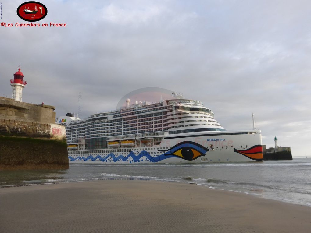 Départ de l'AIDAprima au Havre le 28/03/17.