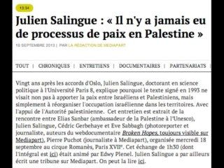 "Il n'y a jamais eu de processus de paix en Palestine"