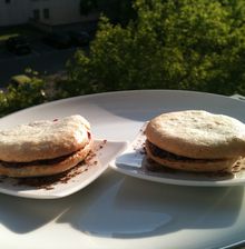 macarons à la violette et framboises