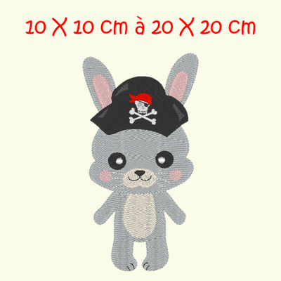 Broderie Lapin pirate