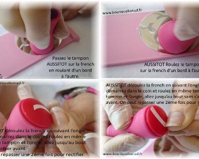 Pas à Pas Konad Nail art french manucure