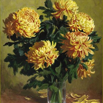 Les fleurs par les grands peintres  Sergey Andriyaka - chrysanthèmes