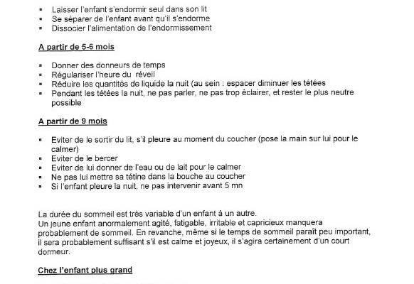 éviter les problèmes de sommeil chez l'enfant