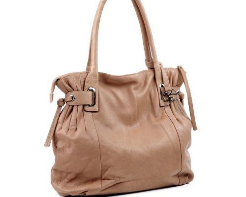 91309 BACCINI sac porté épaule MONA besace en cuir tote bag femme chamelle-beige 47 x 36 x 9 cm