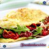 Omelette, Serano, roquette et tomates séchées