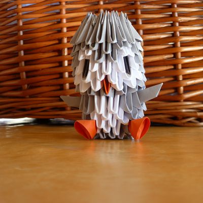 3D origami pingouin