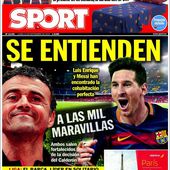 La Une de Sport aujourd'hui (14/09/2015) / La portada de Sport hoy (14/09/2015) / La portada de Sport avui (14/09/2015) / The today's Sport Cover (09/14/2015)﻿